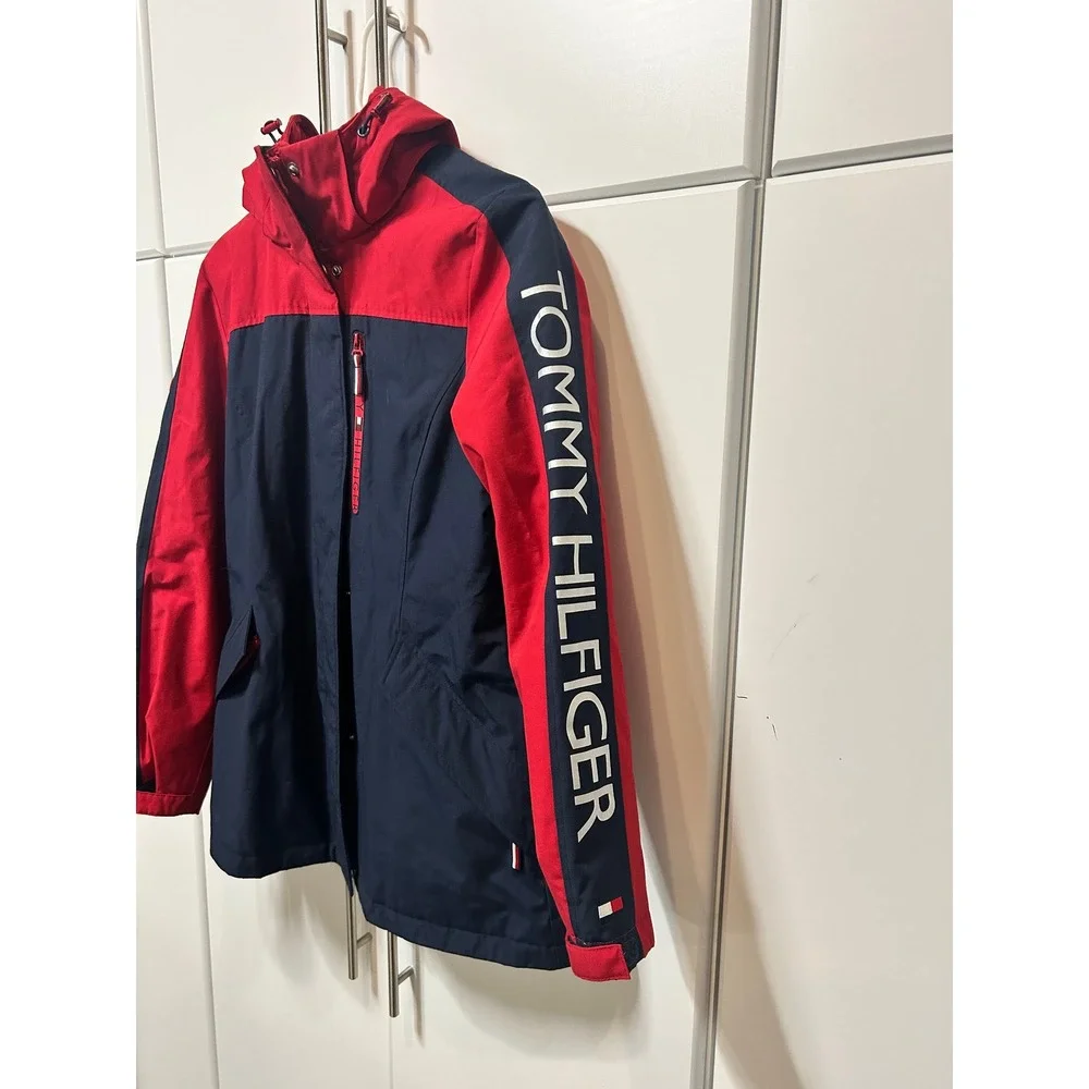Tommy Hilfiger Mens 3-in-1‎ All Weather System Jacket Red Navy Blue Hooded Small